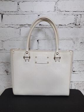 Kate Spade Classic Structured White Tote Handbag